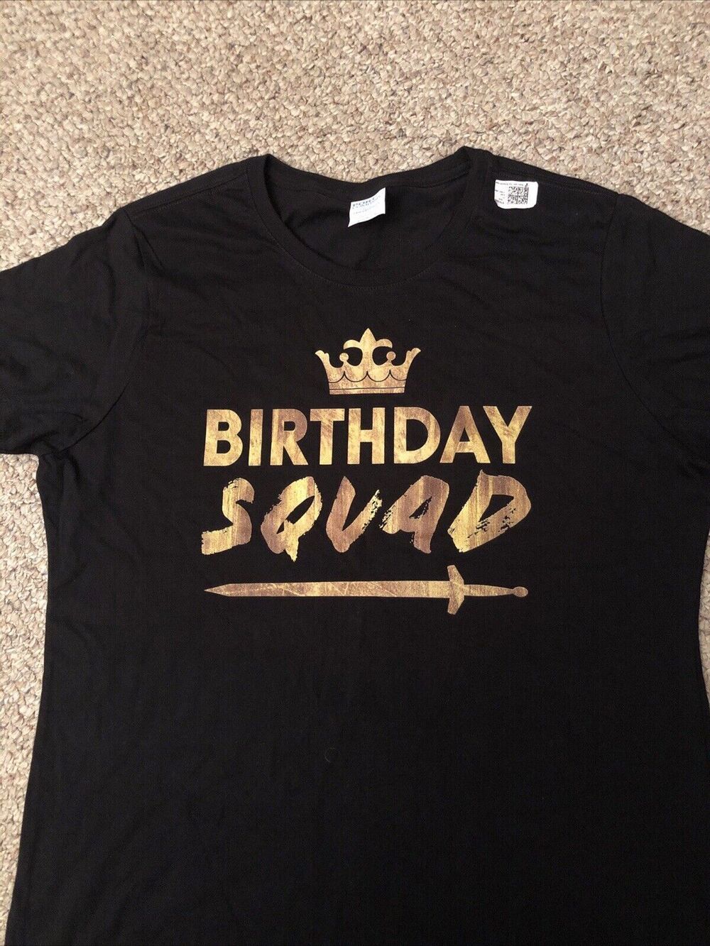Birthday Squad T Shirt Black Women's Large NWOT